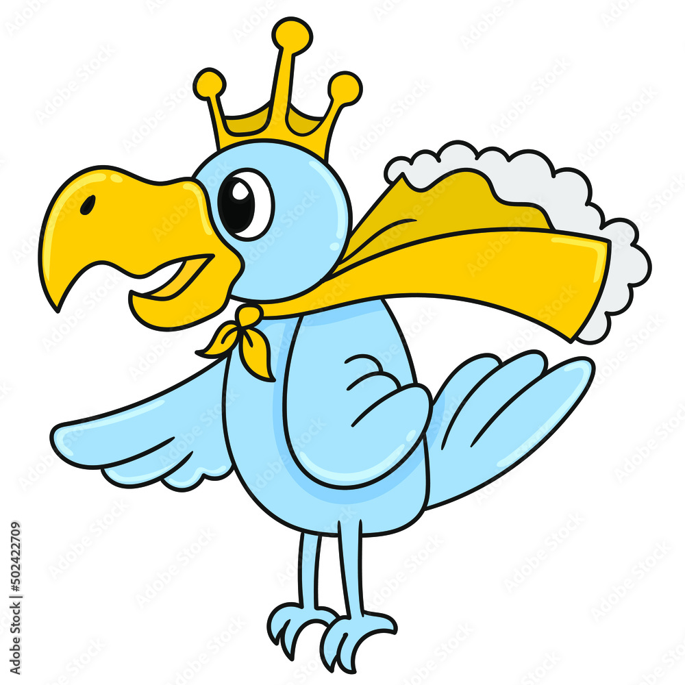 Sticker Vector illustration of a king of the birds on a white background