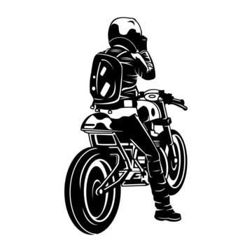 biker vector isolated on white