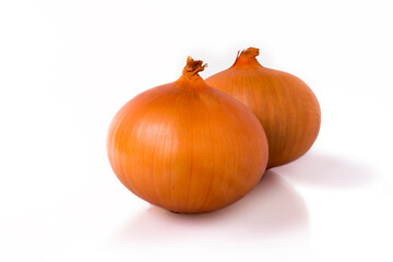 close up, yellow, onion, white background