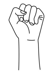 Raised Womans Fist. Vector element for protest posters. Vector illustration
