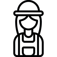 Farmer Woman Icon