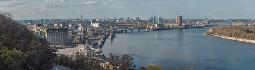 Fototapeta na wymiar Panorama of Kyiv from the observation deck. Ukraine.