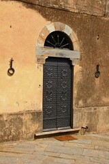 Italy, Tuscany: Old metal door.