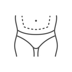 Liposuction procedure line outline icon