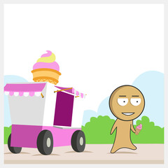 Man with ice cream
