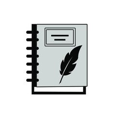 Notepad with pen on white background
