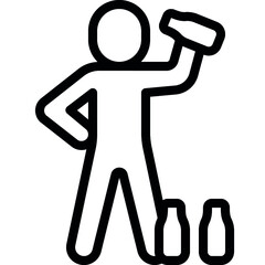 Drinking Alcohol Person Icon