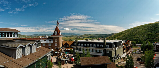 Panorama view of a beautiful park in Park City, Utah, United States of America - obrazy, fototapety, plakaty