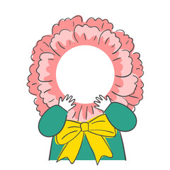얼굴 합성용 카네이션 캐릭터 일러스트