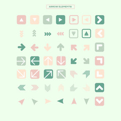 Vector arrow set. Colorful arrow elements. 