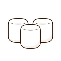 Marshmallow cartoon vector. Marshmallow logo design. Marshmallow icon.