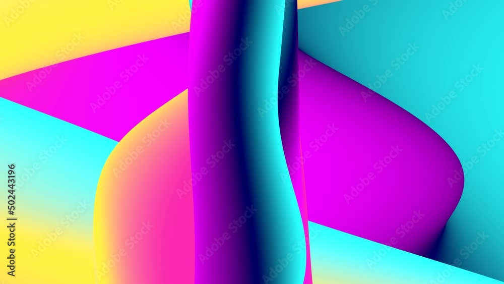 Wall mural looped animation. abstract colorful wavy background in bright rainbow colors. modern colorful wallpa