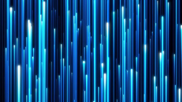 Slow moving laser beams. Seamless loop animation. Abstract colorful background in bright neon blue and purple colors. Modern colorful wallpaper. Futuristic abstract backdrop.