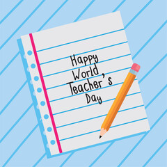 world teachers day writing in paper