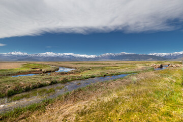 California snowpack melt in the Eastern Sierras