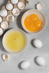 Separation of eggs into protein and yolk