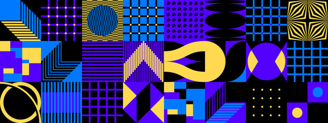 Retro Future Inspired Artwork Made With Abstract Vector Graphics And Geometric Shapes