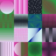 Abstract Minimalist Vector Graphics With Digital Transition Effect Inspired by Brutalist Style - obrazy, fototapety, plakaty