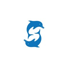 Fototapeta premium dolphin icon logo design vector