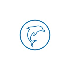 dolphin icon logo design vector
