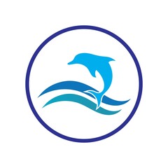 dolphin icon logo design vector