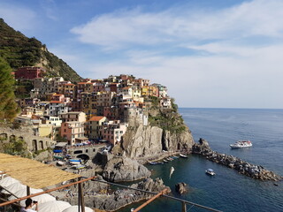Fototapeta na wymiar Cinque Terre Italy Sunshine Coastline