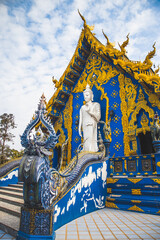Fototapeta na wymiar Wat Rong Suea Ten, the Blue Temple, in Chiang Rai, Thailand