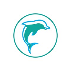 dolphin icon logo design vector