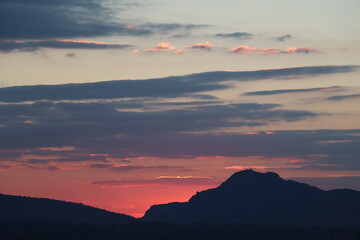 sunset over the mountains