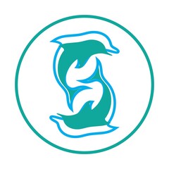Fototapeta premium dolphin icon logo design vector