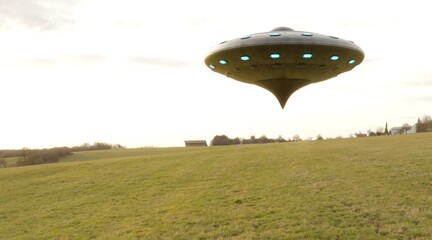 photorealistic 3d visualization of ufo, 3d render © vadim_fl