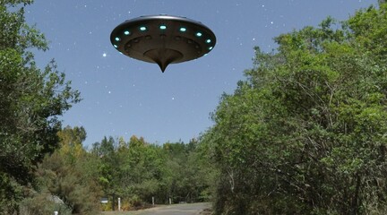 photorealistic 3d visualization of ufo, 3d render © vadim_fl