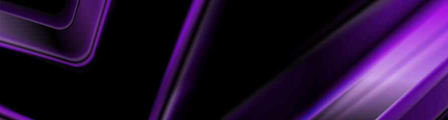 Violet glossy smooth stripes abstract geometric background. Vector design