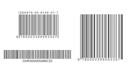 Barcode set. Bar code label. Vector illustration