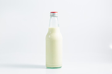 milk bottle on a white background,Isolated milk bottle on a white background.