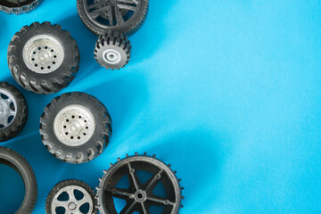 Fototapeta premium Many car wheels