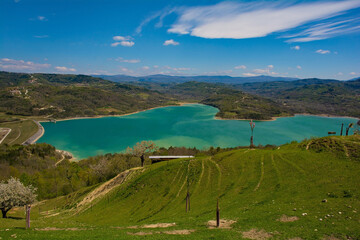 Jezero Butoniga artificial lake in spring central northern Istria, Croatia
