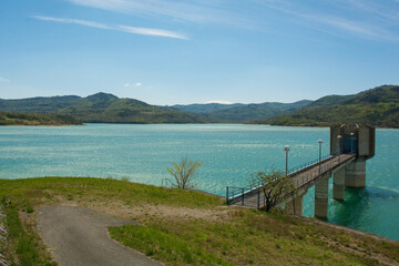 Jezero Butoniga artificial lake in spring central northern Istria, Croatia
