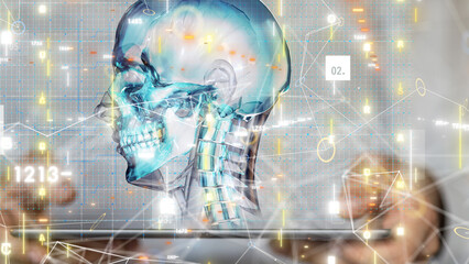 digital medical futuristic interface 3D rendering