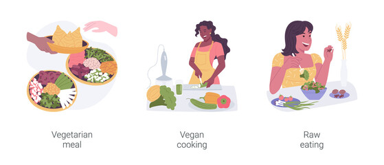 Nutrition plan isolated cartoon vector illustrations set.