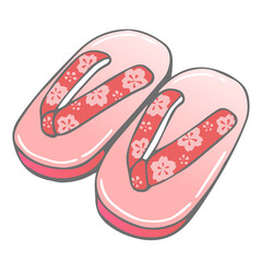 草履ベクターイラスト（女児用着物着付けアイテム）
