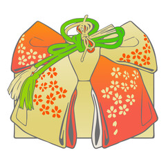 つくり帯ベクターイラスト（七五三女児着付けアイテム）