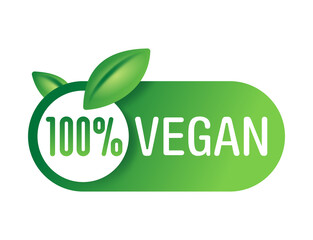 100 percent Vegan badge - food labeling