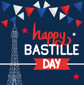bastille day lettering card