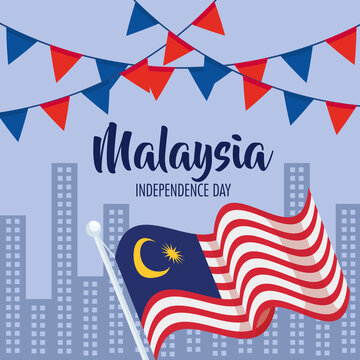 malaysia indepencence day lettering card