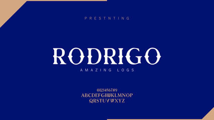 stock vector elegant alphabets letters font style and number Vintage lettering minimal fashion designs typography color combination