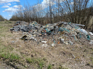 Illegal dumping of rubbish on the road