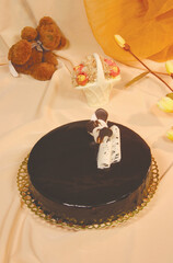 Cream cake served at the birthday, parties and wedding