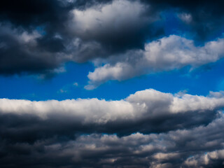 blue sky with lots of soft and fluffy clouds