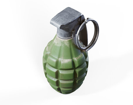 3d render illustration of a grenade isolated on white background